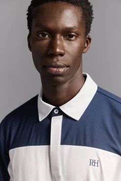 Pedro del Hierro Polos|Desporto-Pólo de golfe contrastante Azul