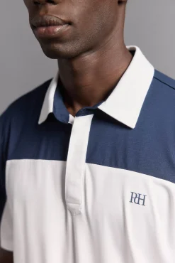 Pedro del Hierro Polos|Desporto-Pólo de golfe contrastante Azul