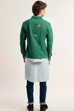 Valecuatro Polos-Pólo masculino com escudo espanhol intenso Verde