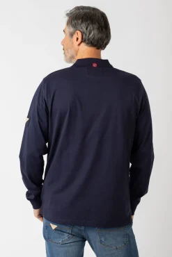 Privata Polos-Polo básica de manga comprida Azul