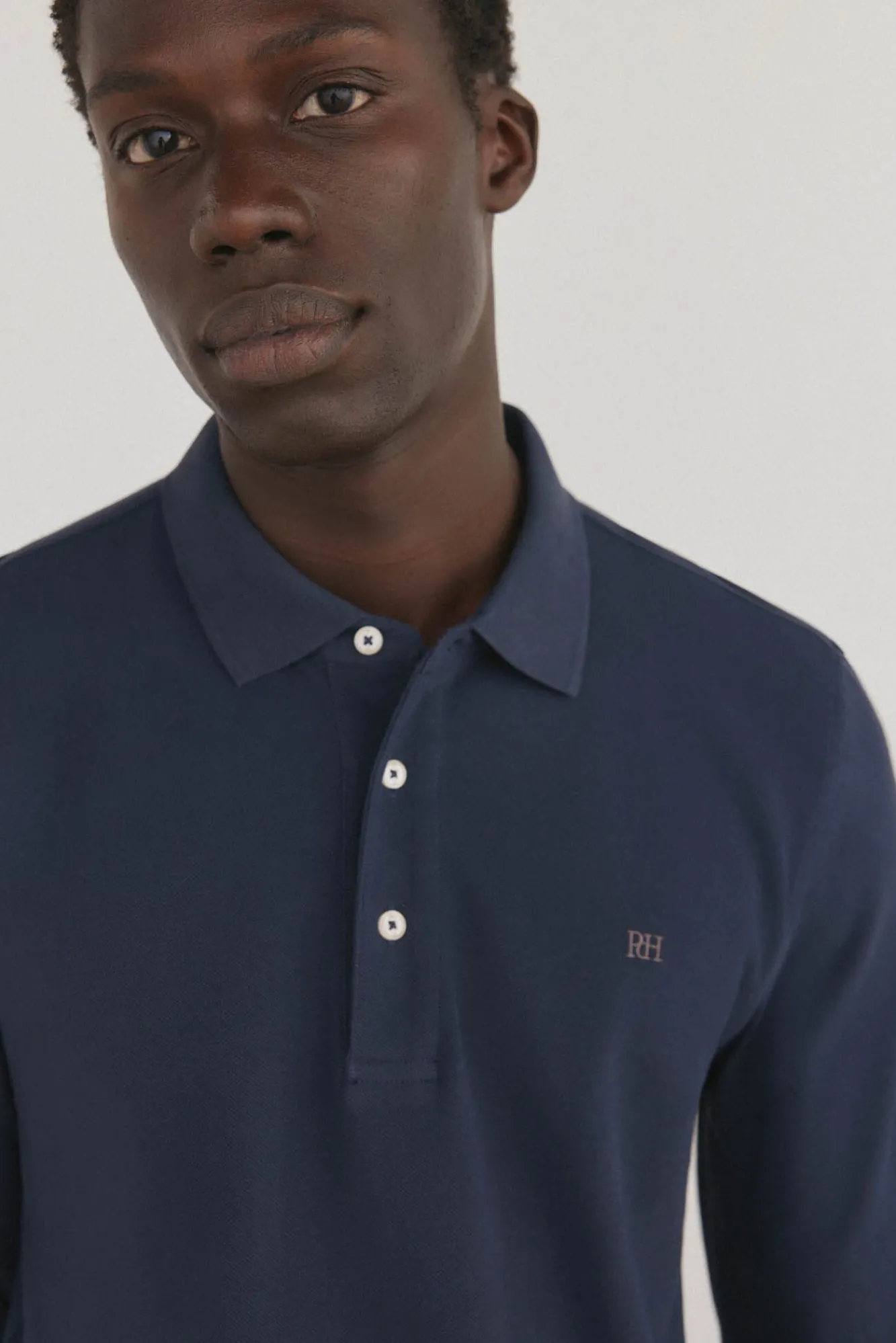 Pedro del Hierro Polos-Polo básico de manga comprida Azul