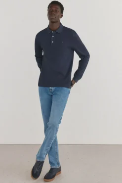Pedro del Hierro Polos-Polo básico de manga comprida Azul