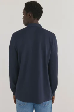 Pedro del Hierro Polos-Polo básico de manga comprida Azul