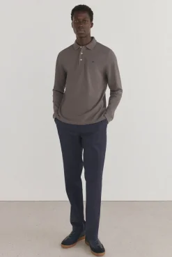 Pedro del Hierro Polos-Polo básico de manga comprida Cizento