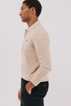 Cortefiel Polos-Polo básico de manga comprida Tostado