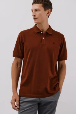 Cortefiel Polos-Polo básico piqué Castanho