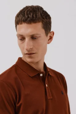 Cortefiel Polos-Polo básico piqué Castanho