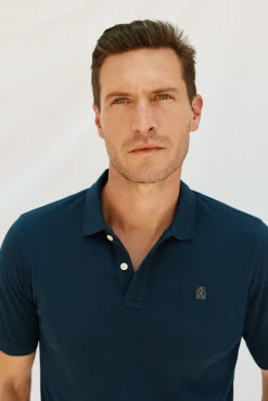 Cortefiel Polos-Polo básico piqué Azul