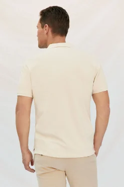 Cortefiel Polos-Polo básico piqué Ecru