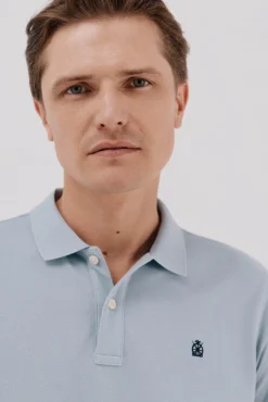 Cortefiel Polos-Polo básico piqué Azul