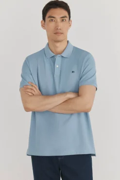 Pedro del Hierro Polos-Polo básico piqué Azul