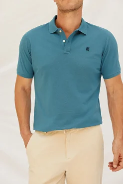 Cortefiel Polos-Polo básico piqué Azul