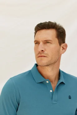 Cortefiel Polos-Polo básico piqué Azul