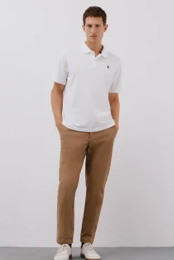 Cortefiel Polos-Polo básico piqué Branco
