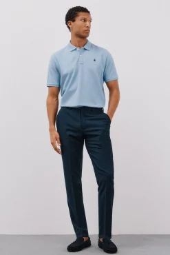 Cortefiel Polos-Polo básico piqué Azul