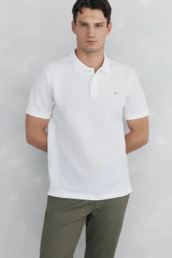 Pedro del Hierro Polos-Polo básico regular em piqué Branco