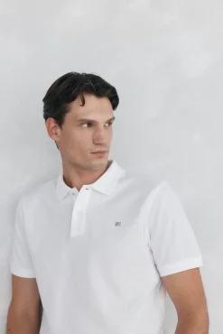 Pedro del Hierro Polos-Polo básico regular em piqué Branco