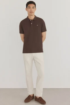 Pedro del Hierro Polos-Polo básico regular em piqué Marrom