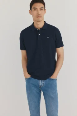 Pedro del Hierro Polos-Polo básico regular em piqué Azul