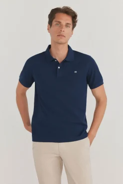 Pedro del Hierro Polos-Polo básico slim Azul