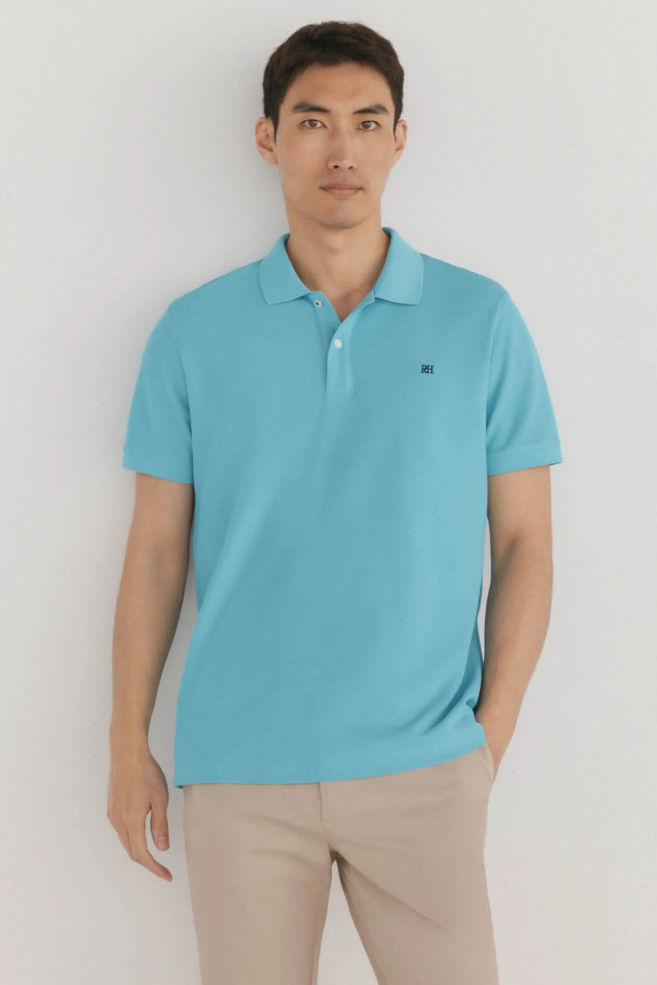 Pedro del Hierro Polos-Polo básico slim Turquesa
