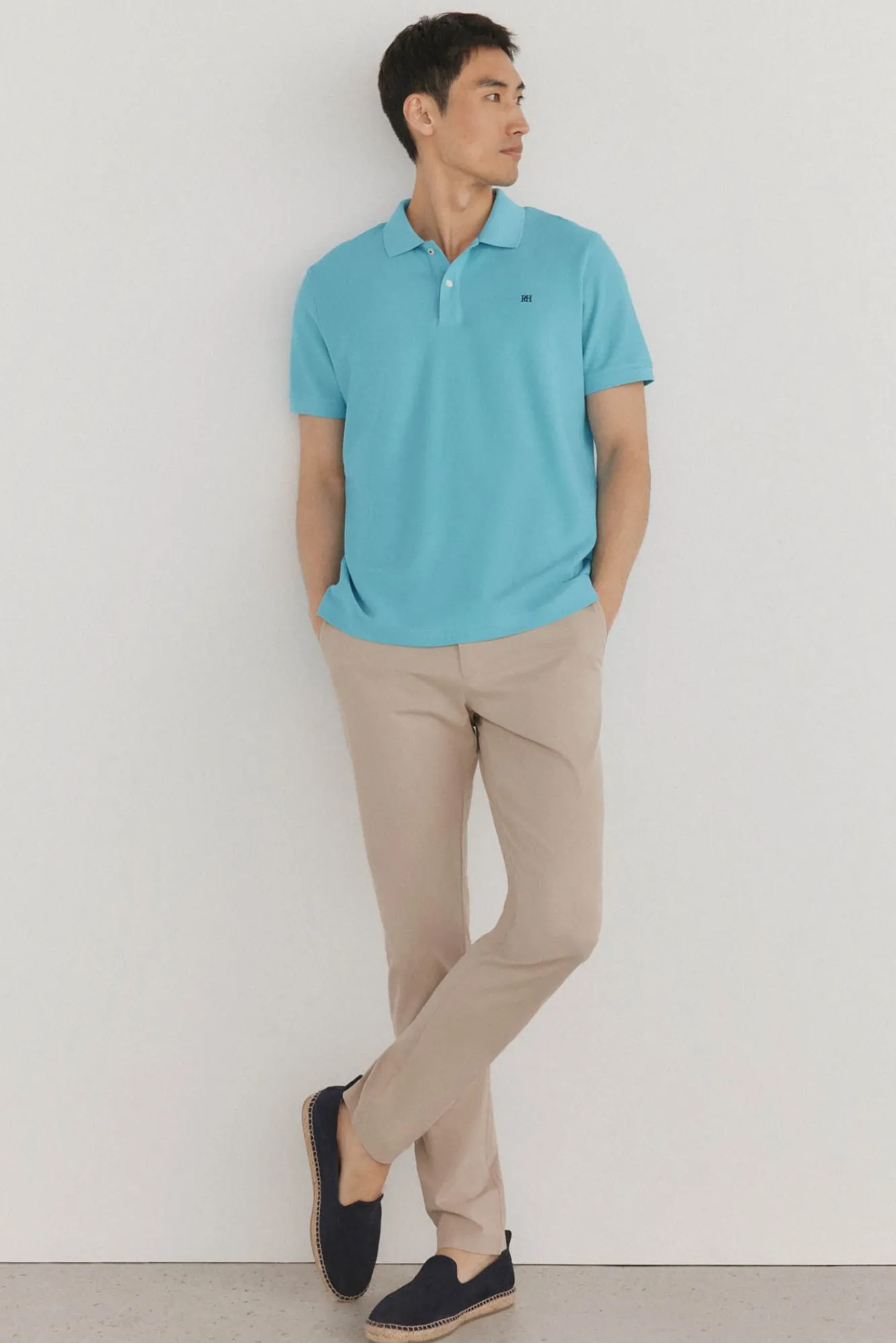 Pedro del Hierro Polos-Polo básico slim Turquesa