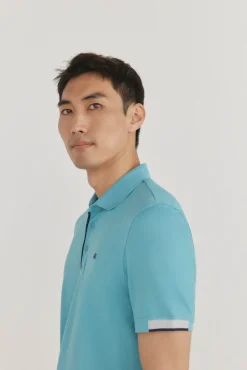 Pedro del Hierro Polos-Polo com punhos contrastantes Turquesa