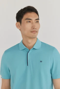 Pedro del Hierro Polos-Polo com punhos contrastantes Turquesa