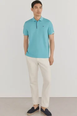 Pedro del Hierro Polos-Polo com punhos contrastantes Turquesa