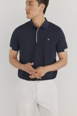 Pedro del Hierro Polos-Polo com punhos contrastantes Azul
