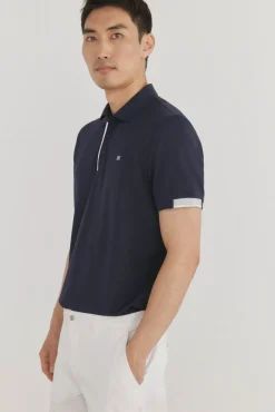 Pedro del Hierro Polos-Polo com punhos contrastantes Azul