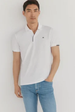 Pedro del Hierro Polos-Polo com punhos contrastantes Branco