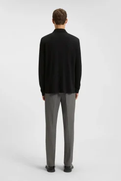 HUGO Polos-Polo de manga comprida Preto