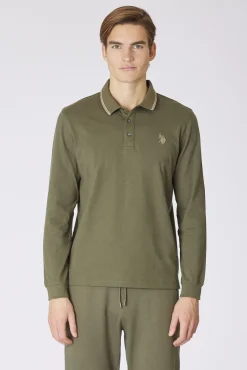 Us Polo Polos-Polo de manga comprida com logo Verde