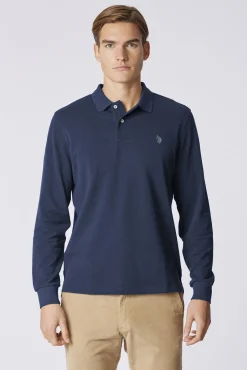 Us Polo Polos-Polo de manga comprida obrigatória Azul