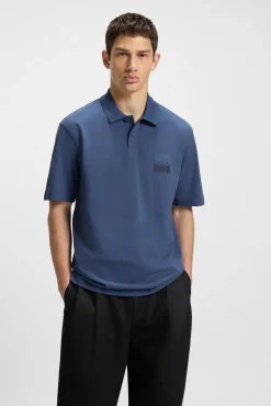 HUGO Polos-Polo de manga curta Azul