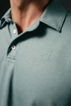 OOTO Polos|T-Shirts-Polo de mão longa Azul