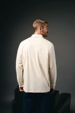 OOTO Polos|T-Shirts-Polo de mão longa Tostado