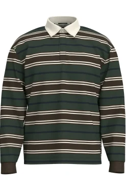 Selected Polos-Polo estilo rugby feita de 100% algodão orgânico. Verde