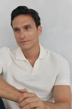 Pedro del Hierro Polos-Polo estrutura jacquard Ecru