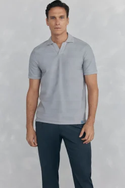 Pedro del Hierro Polos-Polo estrutura jacquard Cizento