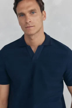 Pedro del Hierro Polos-Polo estrutura jacquard Azul