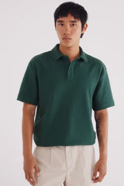 Springfield Polos-Polo estruturada em sarja de corte regular verde
