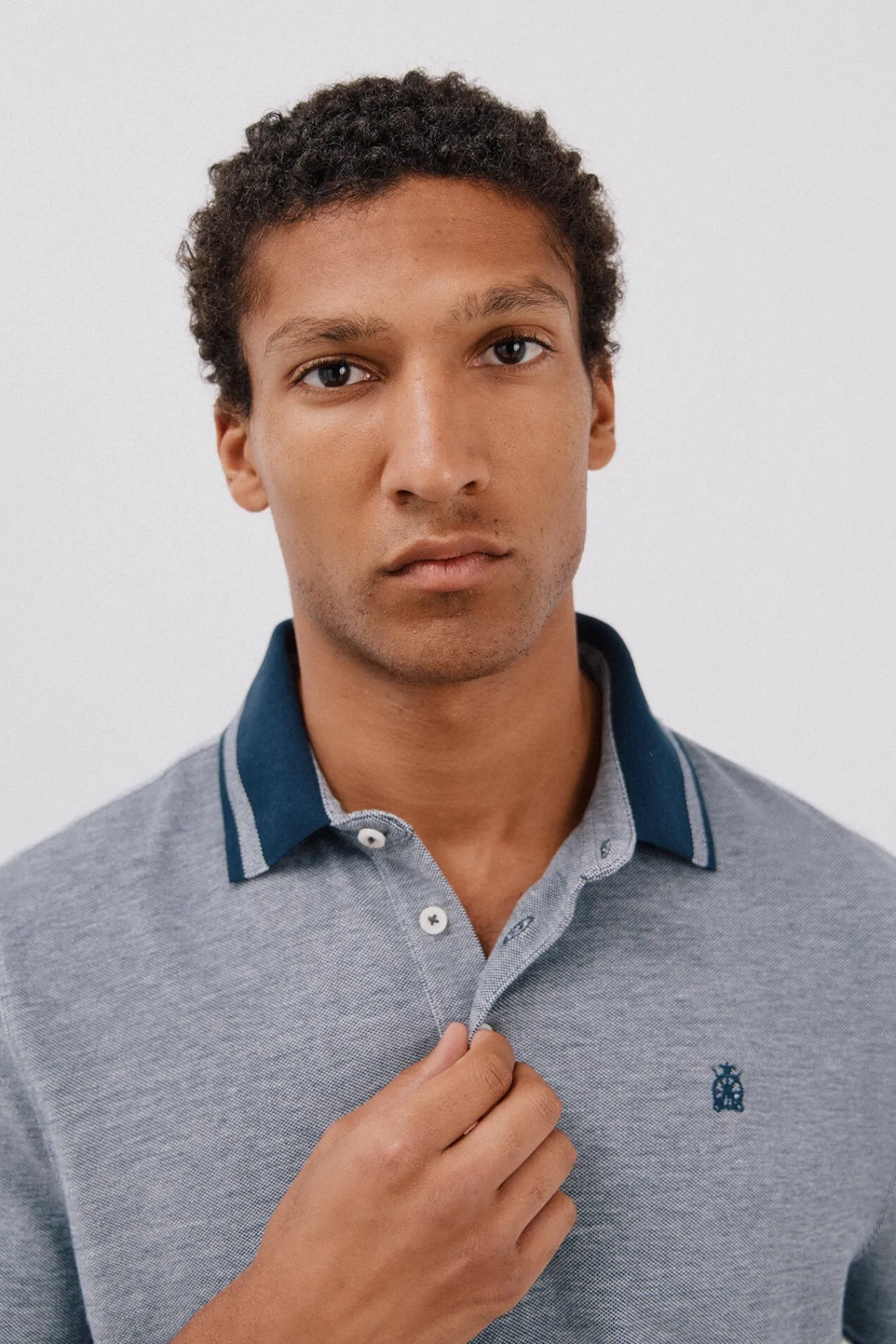 Cortefiel Polos-Polo oxford Azul