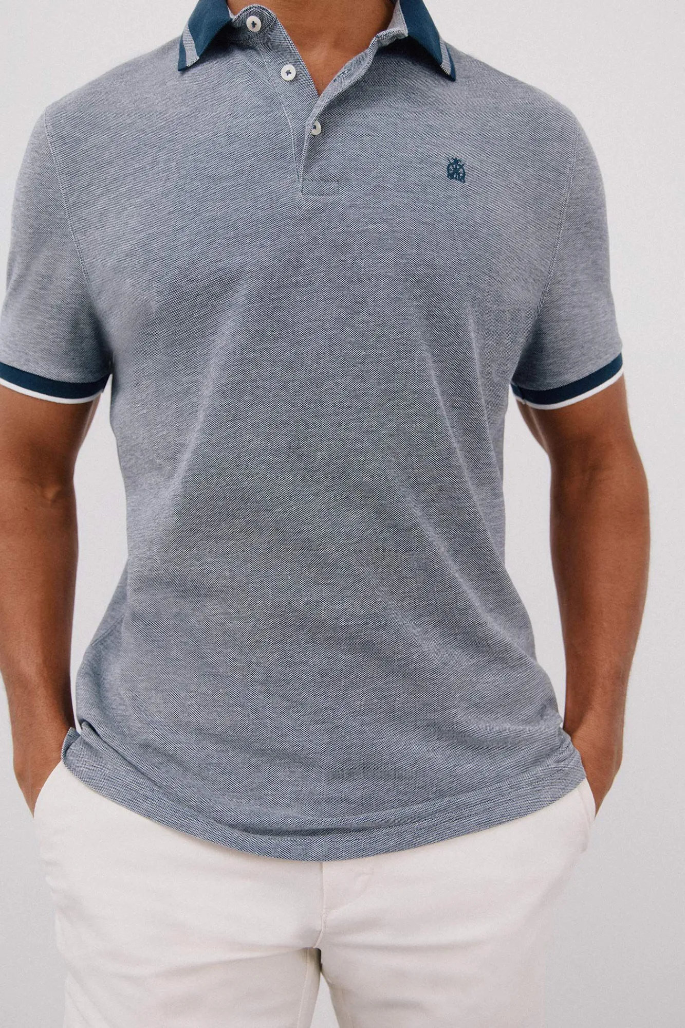 Cortefiel Polos-Polo oxford Azul