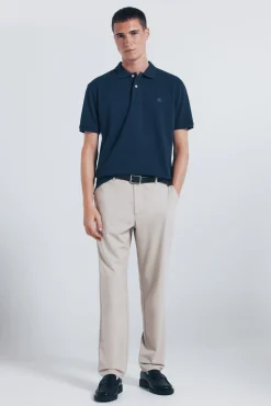 Springfield Polos-Polo piqué básico regular fit azul