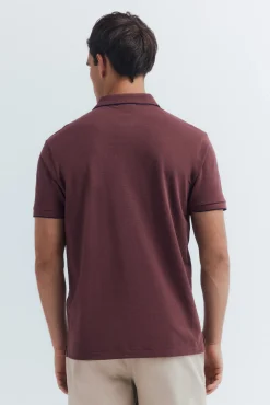 Springfield Polos-Polo piqué chique com gola canelada de corte regular vermelho
