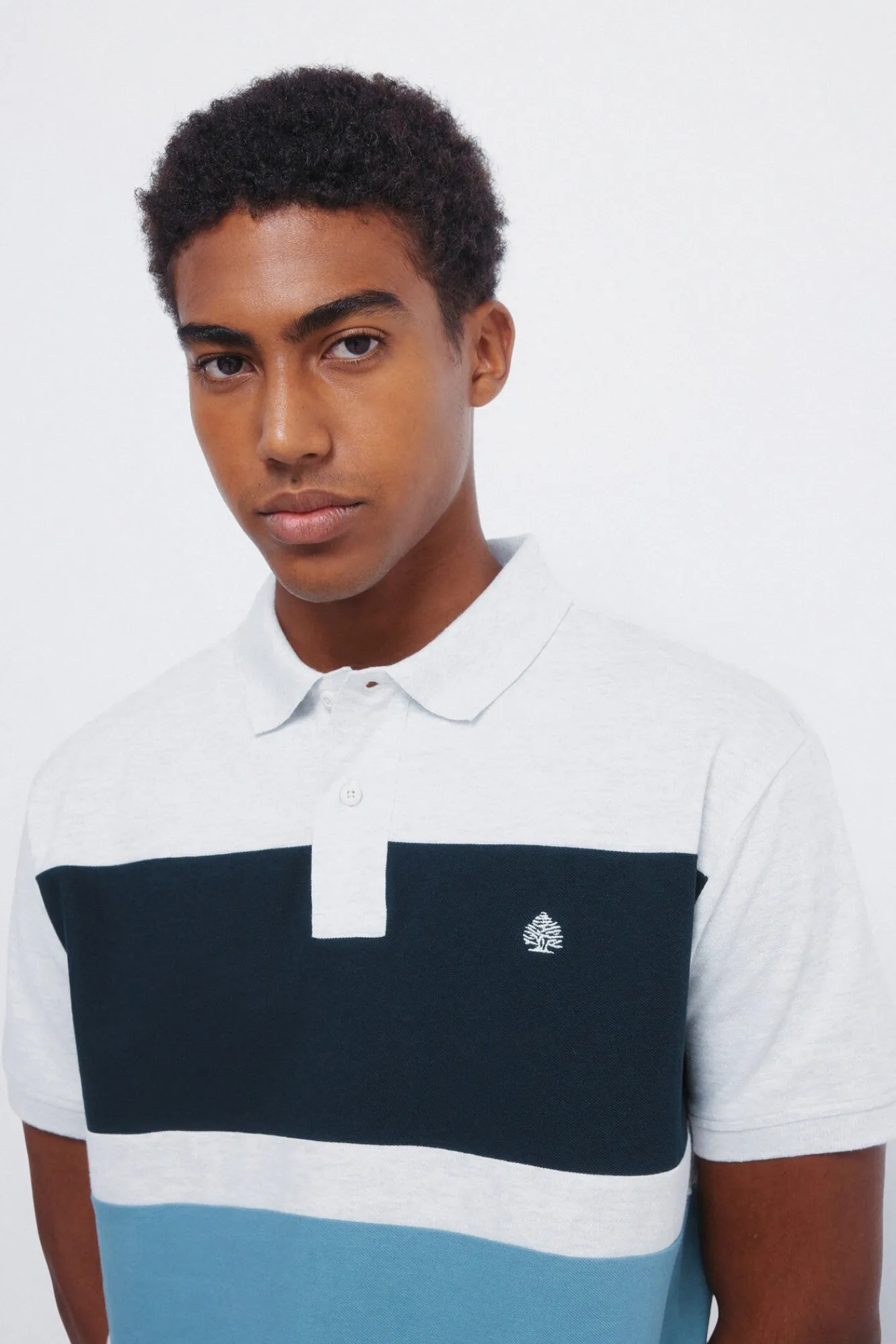 Springfield Polos-Polo piqué color block de corte regular cinzento