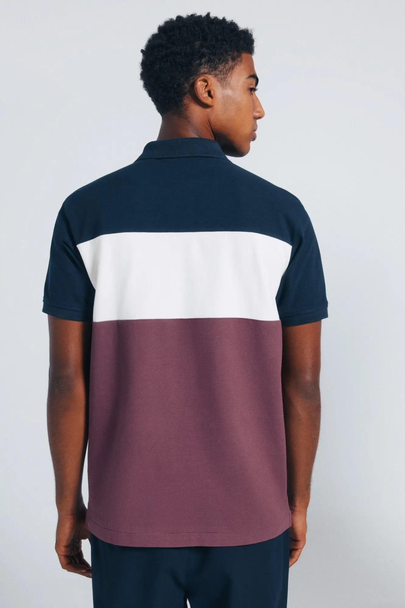 Springfield Polos-Polo piqué color block de corte regular azul