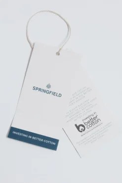 Springfield Polos-Polo piqué color block de corte regular azul